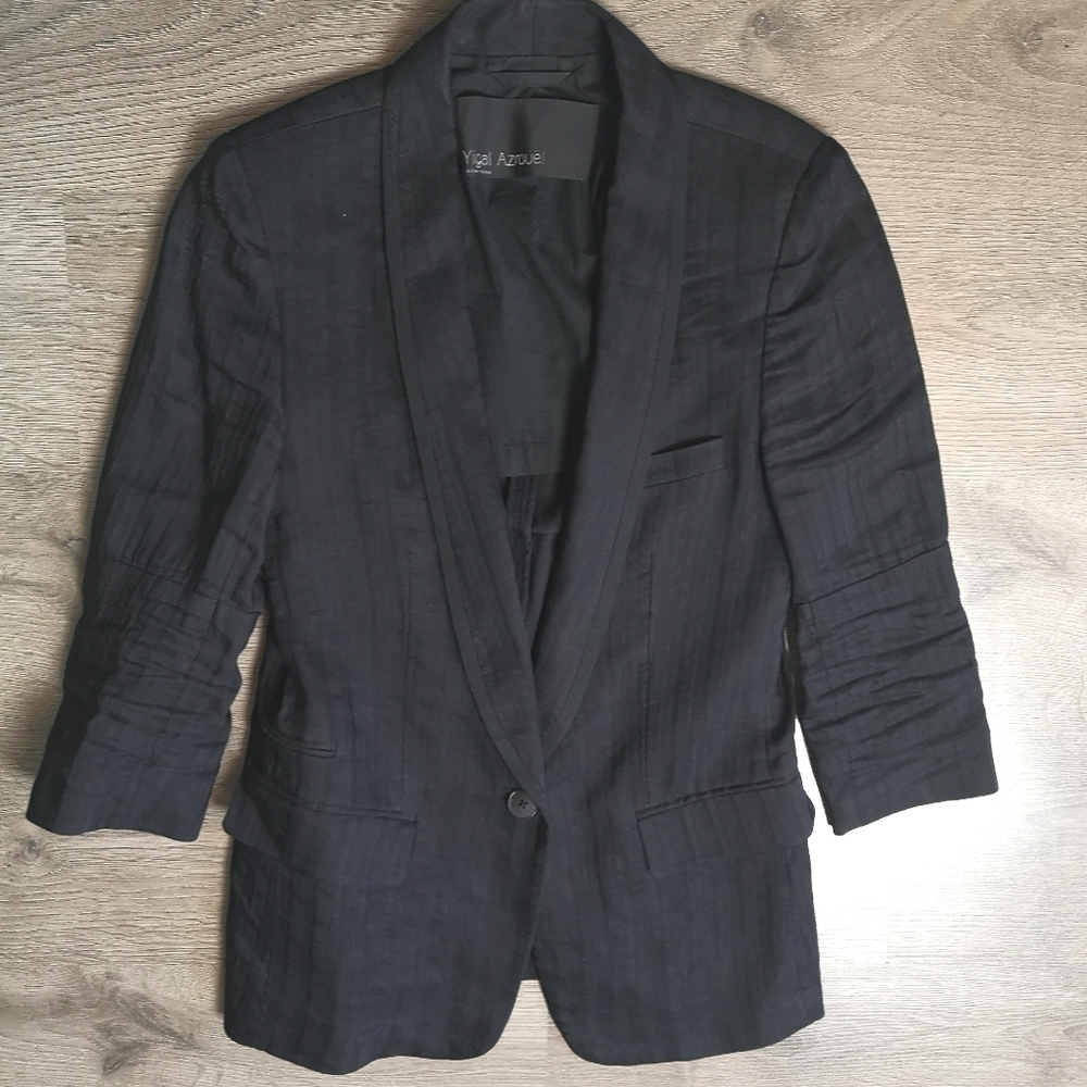 VINTAGE designer Yigal Azrouel striped tailored jacket